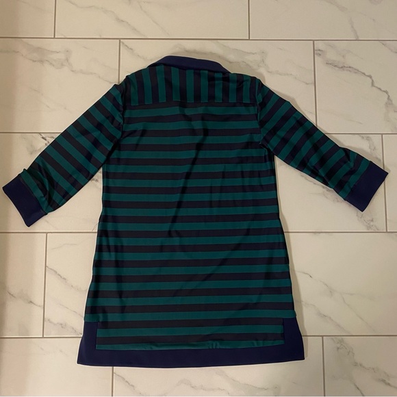 Finley Navy Blue and Green Rugby Striped Jude Connolly Dress with Pockets. - Picture 6 of 8